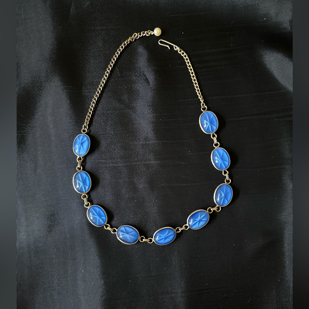 Vintage Blue Star Sapphire Necklace